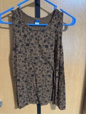 Old Navy Brown Floral Luxe Tank Top size medium